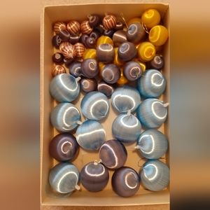 Vintage Silk Thread Wrapped Ornaments